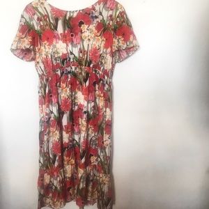 LOVE MOSCHINO cotton blend ruffle floral dress 12